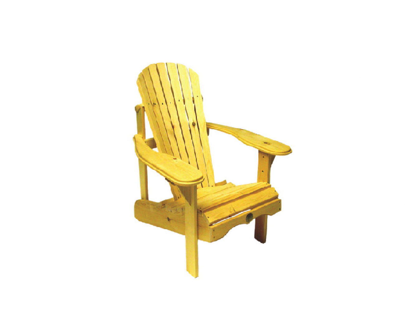 Chaise de patio traditionnelle Adirondack - Pin blanc - Jaune