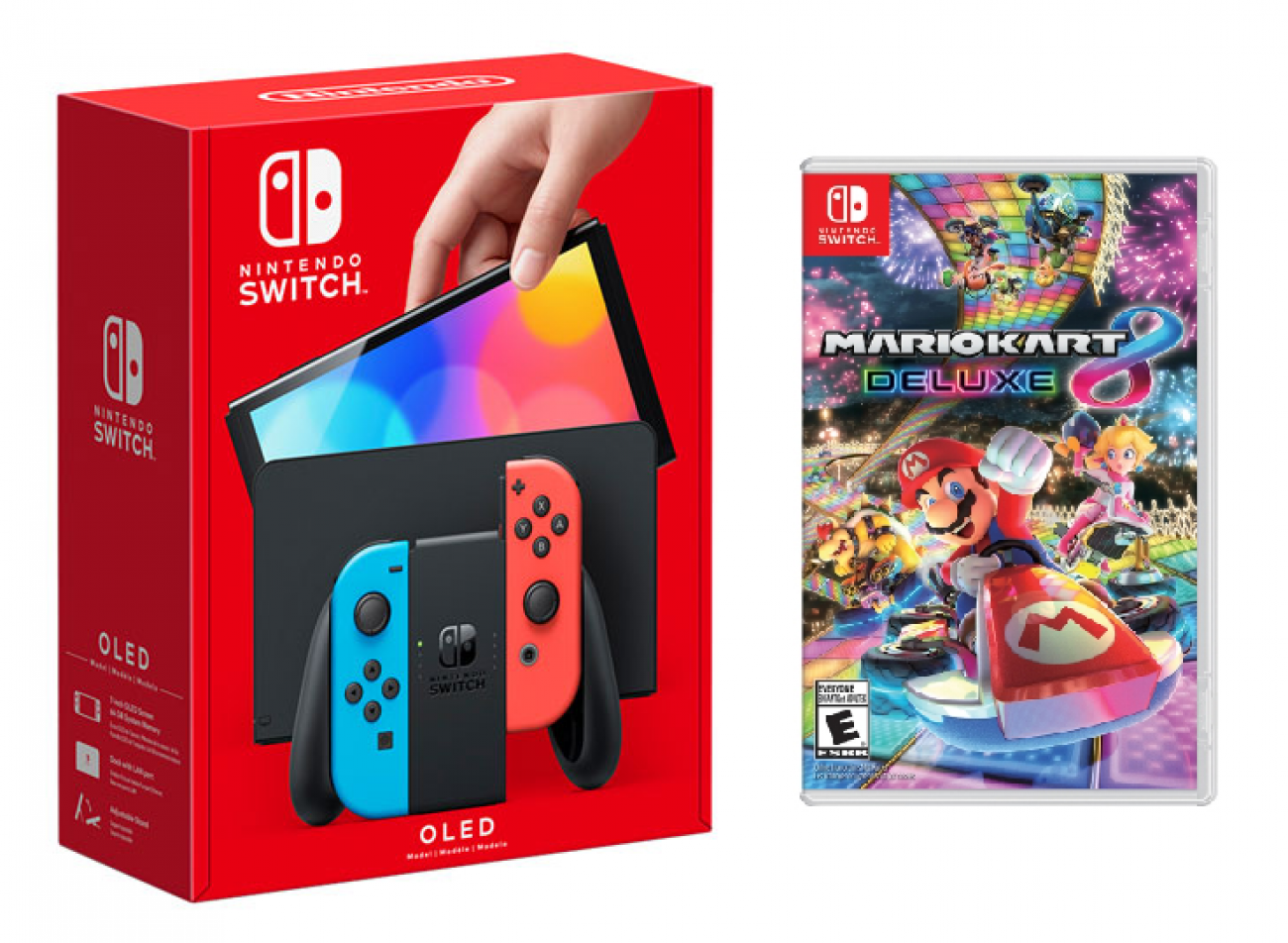 Nintendo Switch  - Neon Red/Blue with Mario Cart 8 Deluxe