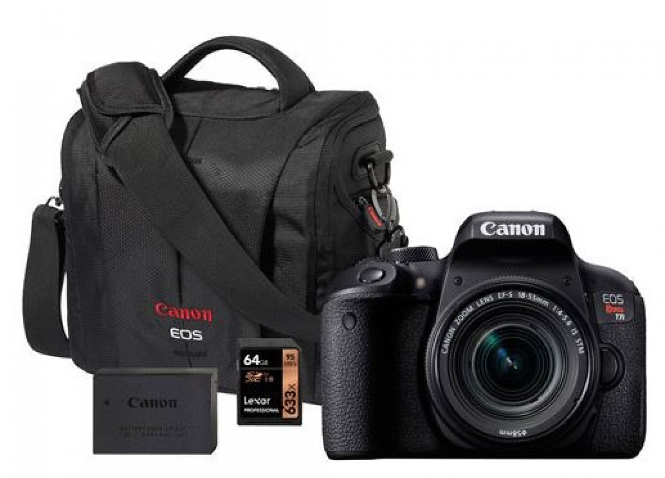 Appareil photo reflex numérique EOS Rebel T7i de Canon avec objectif 18-55 mm et accessoires
