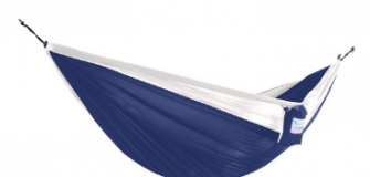Hamac double en toile de parachute - Bleu marine/blanc