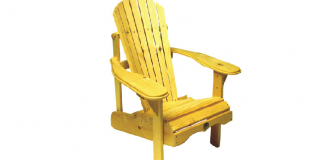 Traditional Patio Adirondack Chair -White Pine /Yellow 